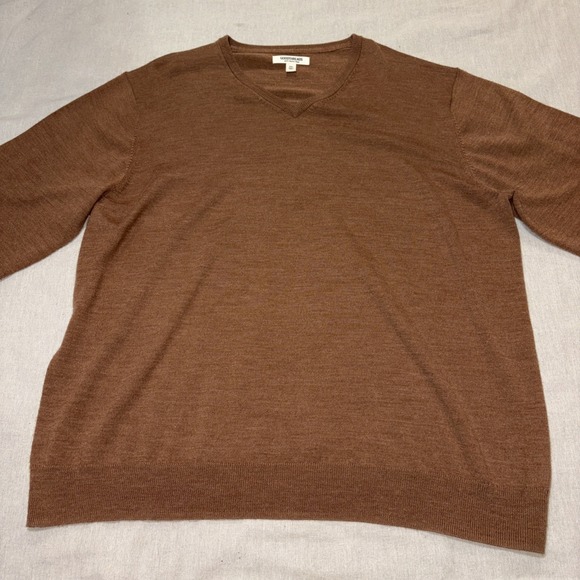 Goodthreads Men's 100% Merino Wool V-Neck Sweater Brown Long Sleeve Size XXL - Picture 4 of 7